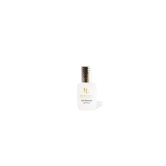 Bottle of Eyelash Extension Gel Remover, formulated for gentle and effective removal of lash extensions, ensuring a safe and comfortable experience for clients.