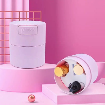 Glue storage container for eyelash extensions lash adhesive, designed to keep glue fresh and extend its shelf life by protecting it from moisture and air exposure.